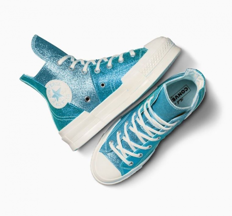 Férfi Converse Chuck 70 Plus Glitter Magasszárú Tornacipő Kék | HUNGARY KGH4LT