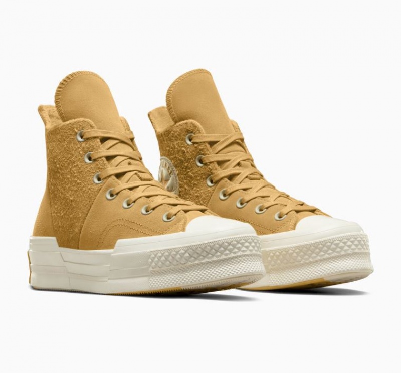 Férfi Converse Chuck 70 Plus Suede Magasszárú Tornacipő Sárga | HUNGARY WVE6YP