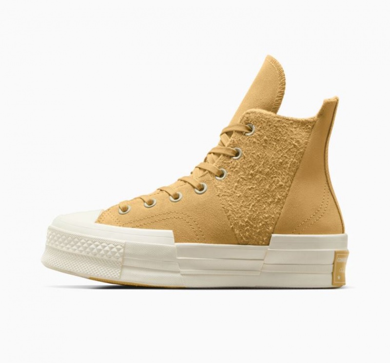 Férfi Converse Chuck 70 Plus Suede Magasszárú Tornacipő Sárga | HUNGARY WVE6YP