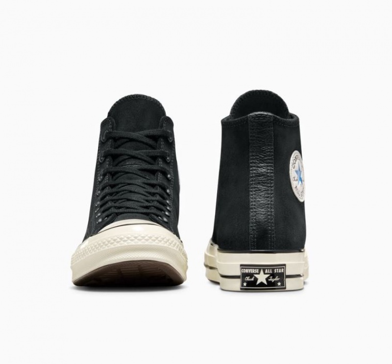 Férfi Converse Chuck 70 Suede Magasszárú Tornacipő Fekete | HUNGARY PIY6NG