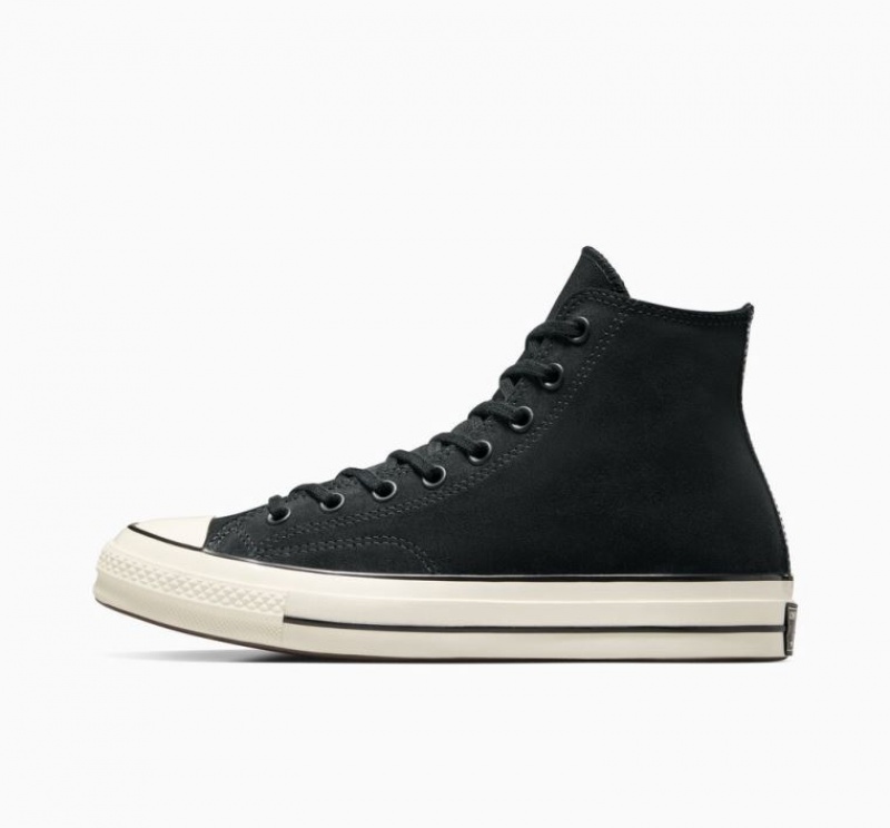 Férfi Converse Chuck 70 Suede Magasszárú Tornacipő Fekete | HUNGARY PIY6NG