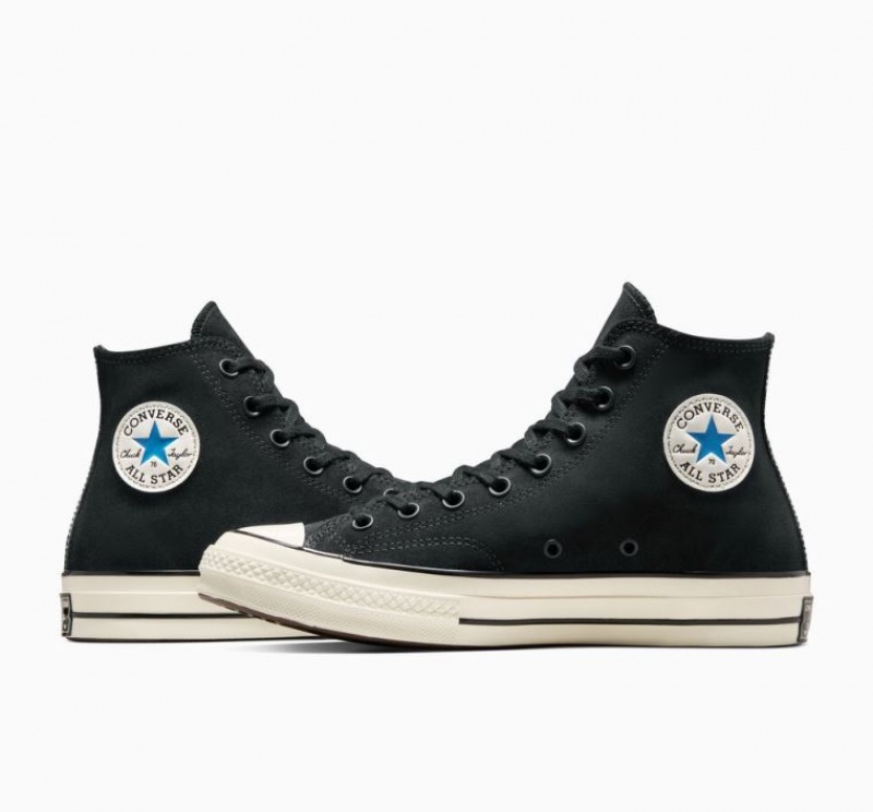 Férfi Converse Chuck 70 Suede Magasszárú Tornacipő Fekete | HUNGARY PIY6NG