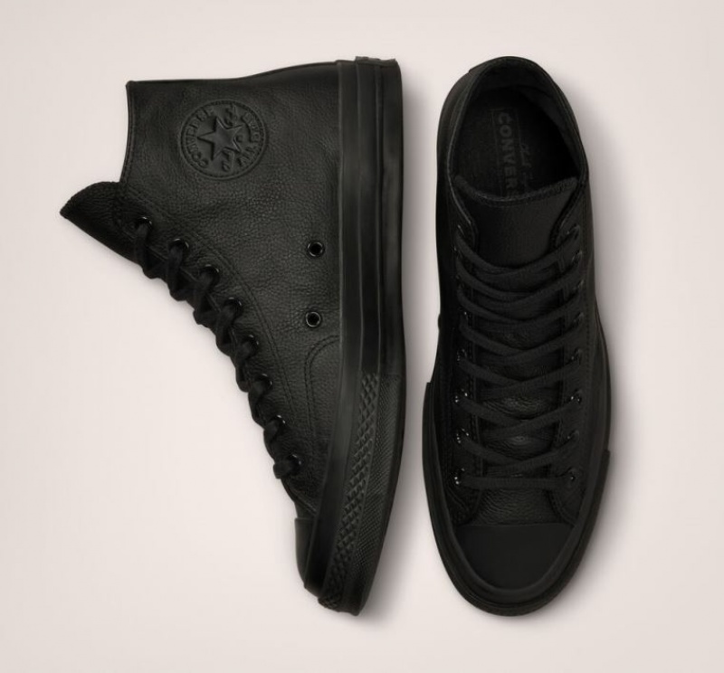 Férfi Converse Chuck 70 Tonal Leather Magasszárú Tornacipő Fekete | HUNGARY YFQ4ZD