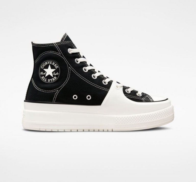 Férfi Converse Chuck Taylor All Star Construct Magasszárú Tornacipő Fekete Fehér | HUNGARY OPY8WE