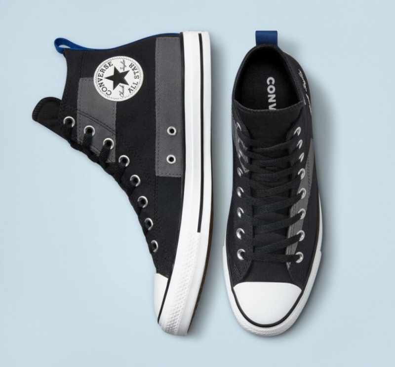 Férfi Converse Chuck Taylor All Star Desert Patchwork Magasszárú Tornacipő Fekete | HUNGARY ZMS9QK