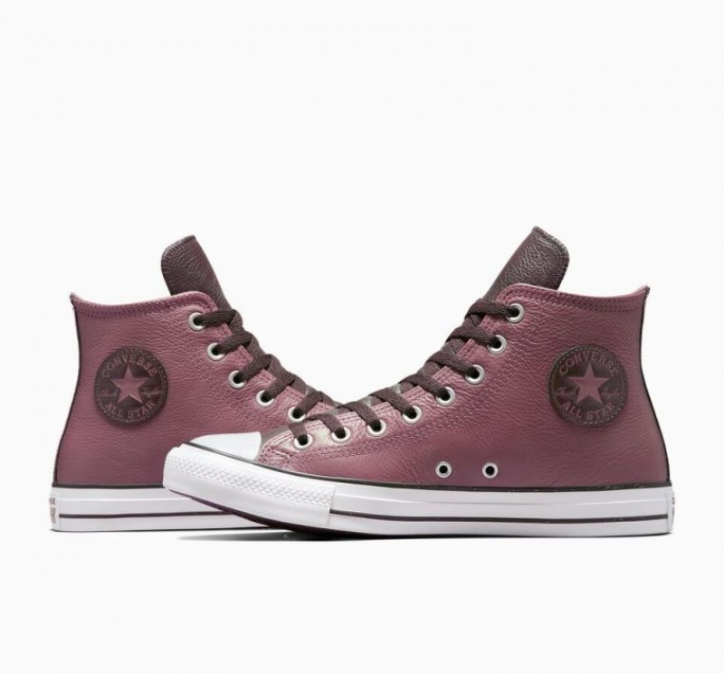 Férfi Converse Chuck Taylor All Star Leather Magasszárú Tornacipő Rózsaszín | HUNGARY VCB4MY