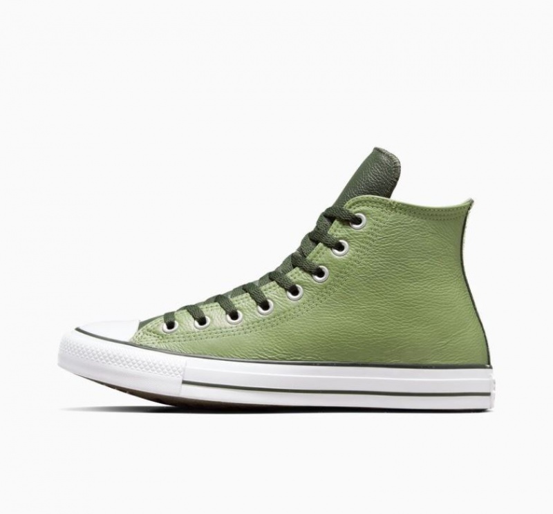 Férfi Converse Chuck Taylor All Star Leather Magasszárú Tornacipő Világos Zöld | HUNGARY DPH0AQ