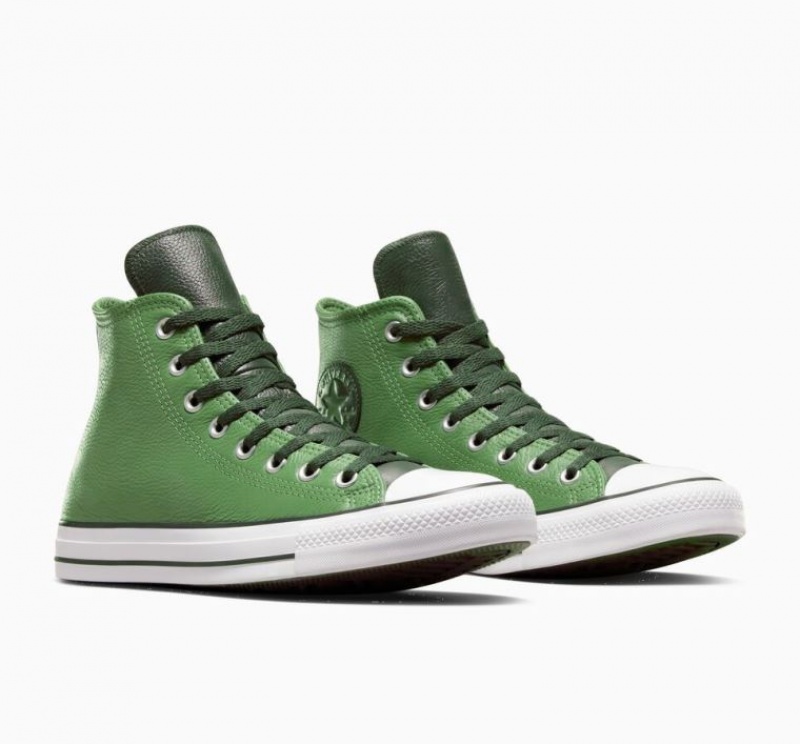 Férfi Converse Chuck Taylor All Star Leather Magasszárú Tornacipő Világos Zöld | HUNGARY BSP5XV