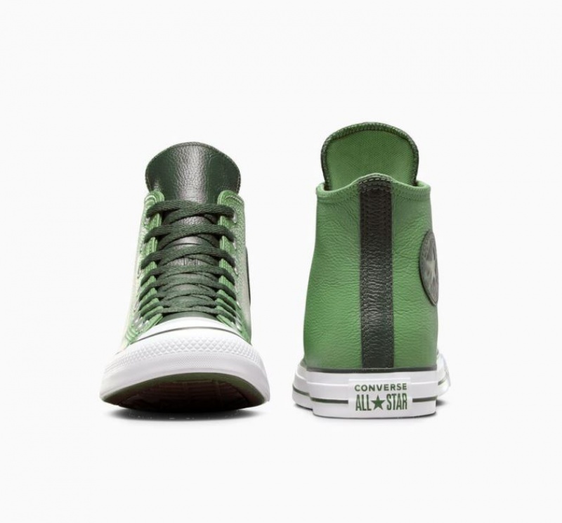 Férfi Converse Chuck Taylor All Star Leather Magasszárú Tornacipő Világos Zöld | HUNGARY BSP5XV