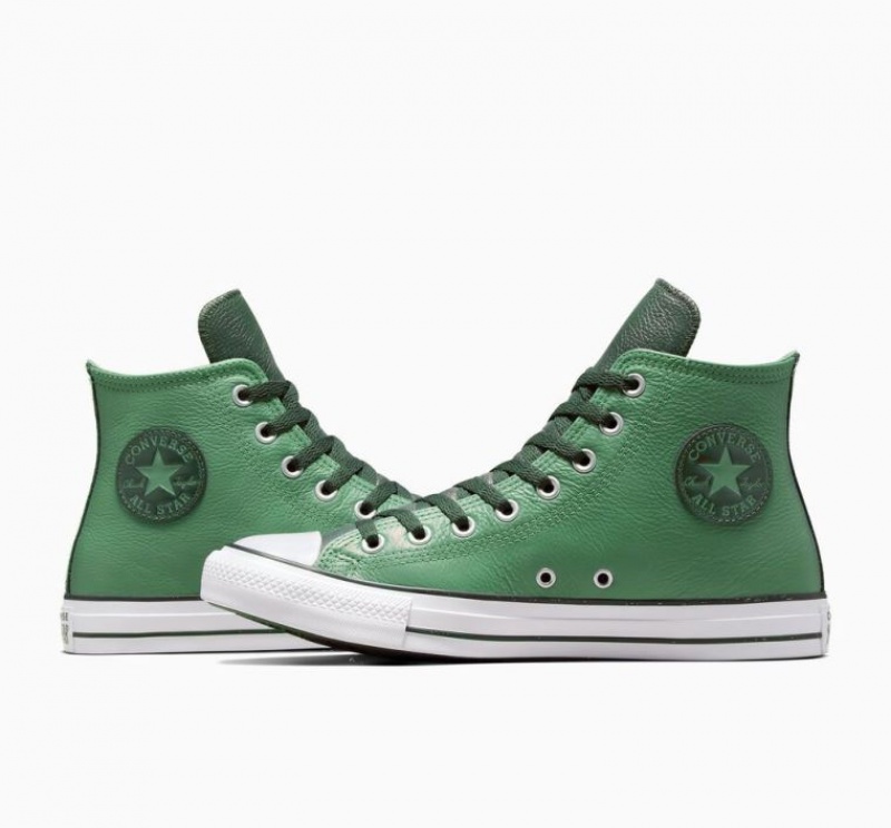 Férfi Converse Chuck Taylor All Star Leather Magasszárú Tornacipő Világos Zöld | HUNGARY BSP5XV