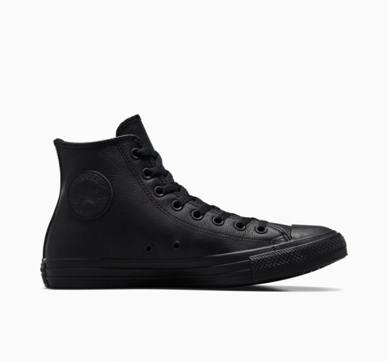 Férfi Converse Chuck Taylor All Star Leather Magasszárú Tornacipő Fekete | HUNGARY LDO6BT