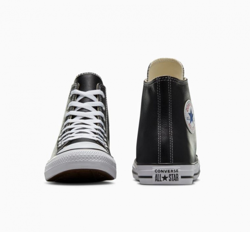 Férfi Converse Chuck Taylor All Star Leather Magasszárú Tornacipő Fekete | HUNGARY NPM0HE