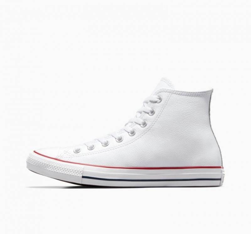 Férfi Converse Chuck Taylor All Star Leather Magasszárú Tornacipő Fehér | HUNGARY CNA7VQ