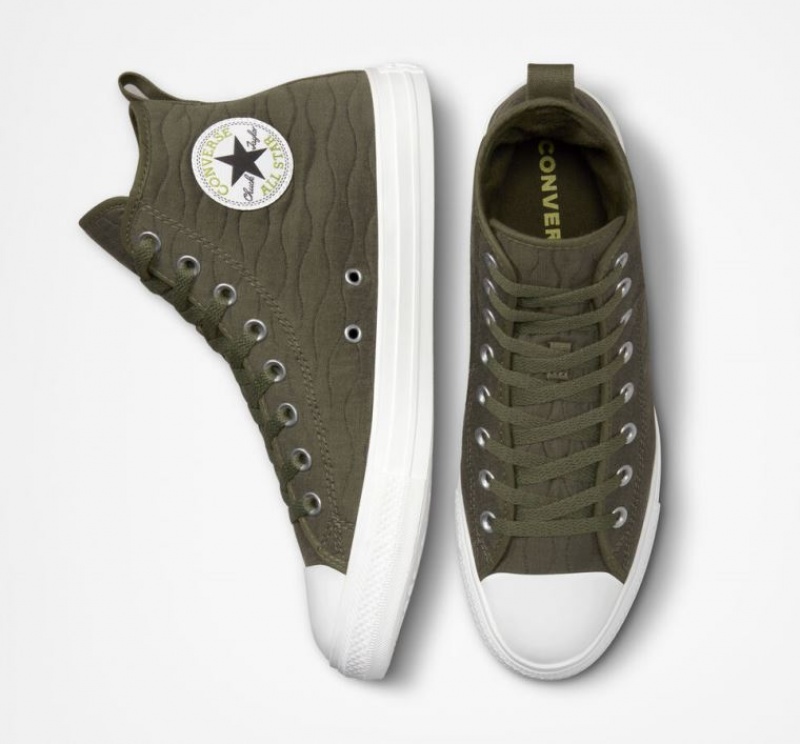 Férfi Converse Chuck Taylor All Star Quilted Magasszárú Tornacipő Sötétzöld | HUNGARY DRJ4WO