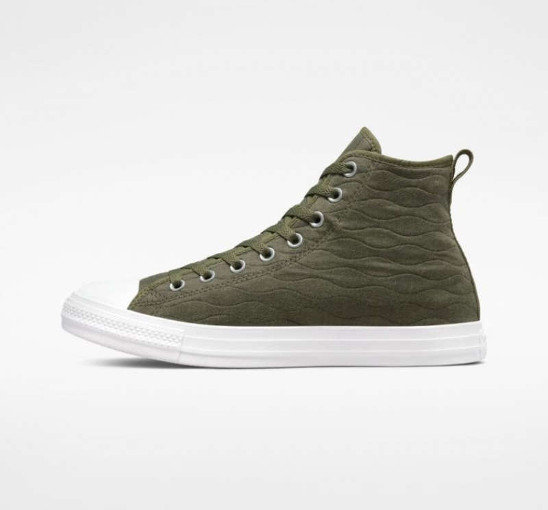 Férfi Converse Chuck Taylor All Star Quilted Magasszárú Tornacipő Sötétzöld | HUNGARY DRJ4WO