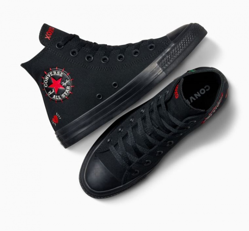 Férfi Converse Chuck Taylor All Star Rose Magasszárú Tornacipő Fekete | HUNGARY HYW3NK