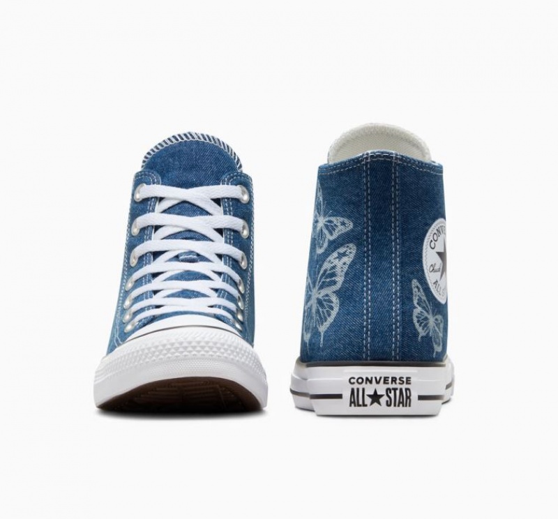 Férfi Converse Chuck Taylor All Star Y2K Butterflies Magasszárú Tornacipő Sötétkék | HUNGARY CSZ7AJ