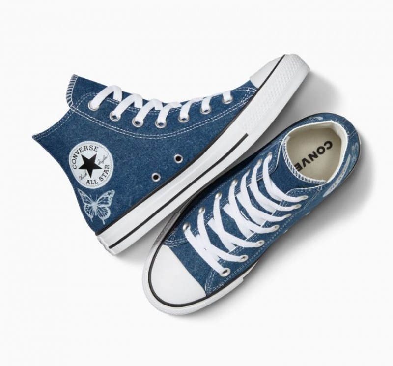 Férfi Converse Chuck Taylor All Star Y2K Butterflies Magasszárú Tornacipő Sötétkék | HUNGARY CSZ7AJ