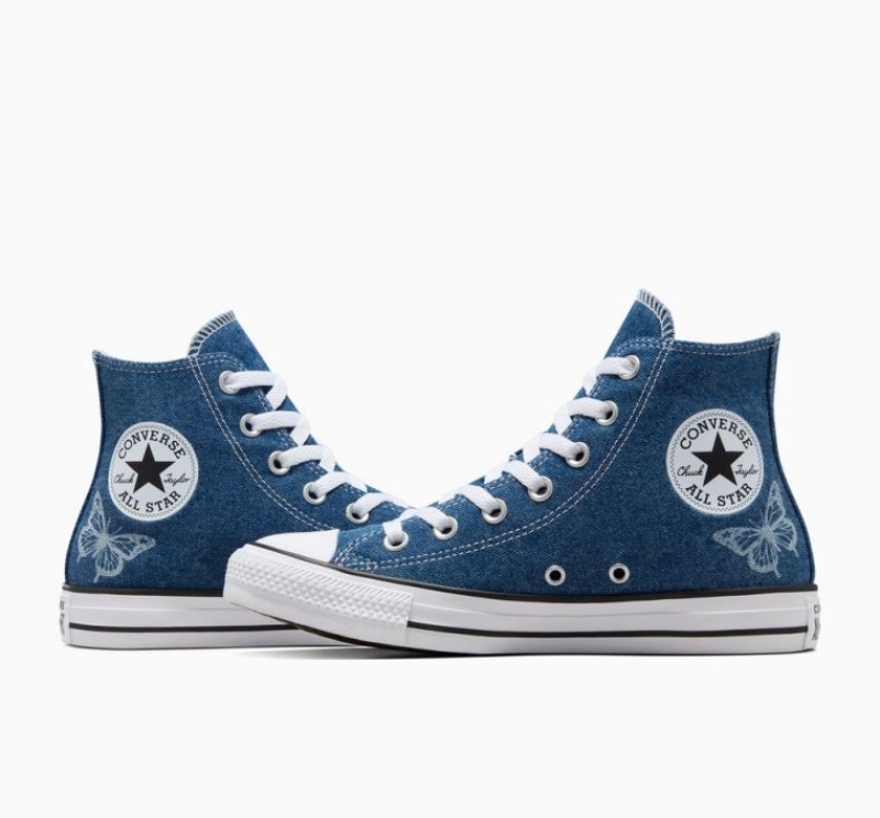 Férfi Converse Chuck Taylor All Star Y2K Butterflies Magasszárú Tornacipő Sötétkék | HUNGARY CSZ7AJ