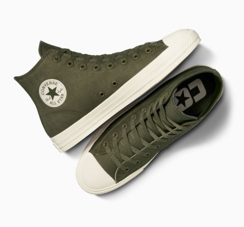 Férfi Converse Cons Chuck Taylor All Star Pro Herringbone Deszkás Cipő Olivazöld | HUNGARY WNX9AD