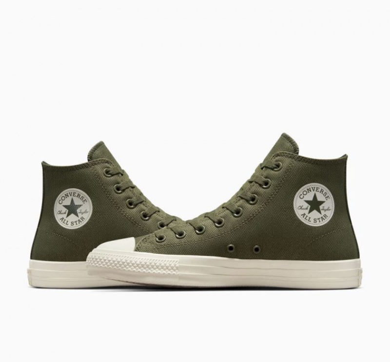 Férfi Converse Cons Chuck Taylor All Star Pro Herringbone Deszkás Cipő Olivazöld | HUNGARY WNX9AD