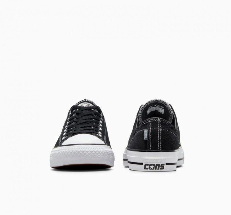 Férfi Converse Cons Chuck Taylor All Star Pro Suede Deszkás Cipő Fekete | HUNGARY RBZ2NV