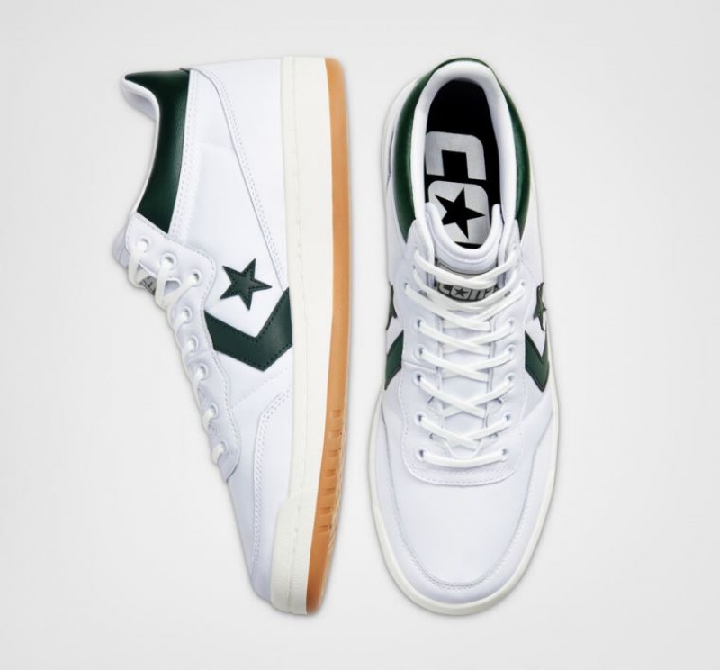 Férfi Converse Cons Fastbreak Pro Leather Deszkás Cipő Fehér Zöld | HUNGARY FWA5BM