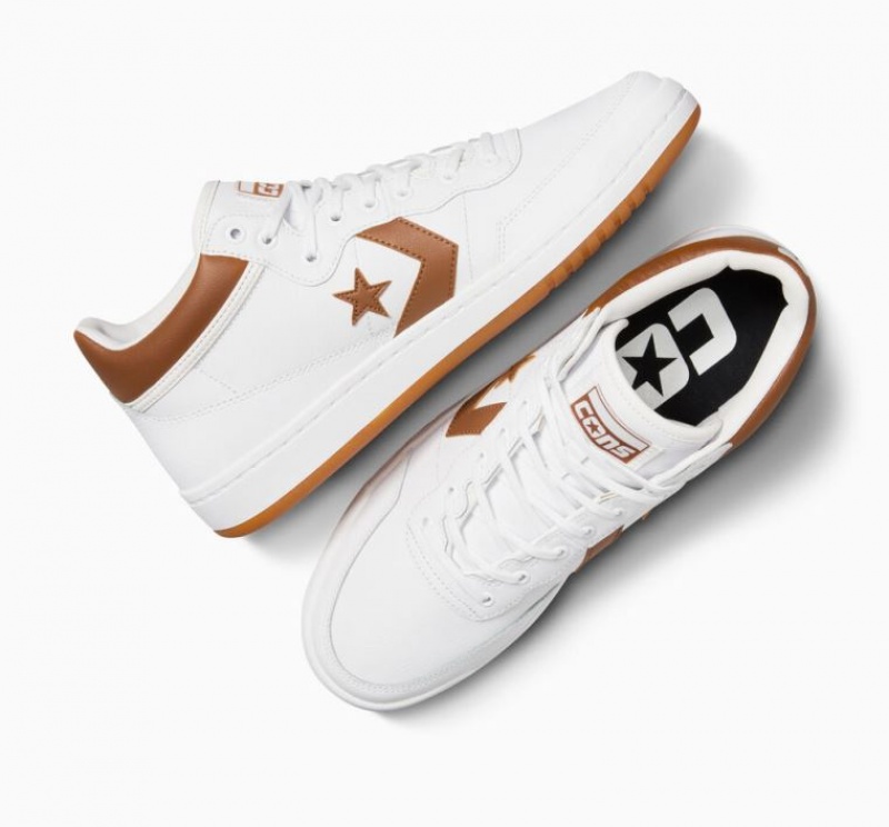 Férfi Converse Cons Fastbreak Pro Leather & Nylon Deszkás Cipő Fehér Barna | HUNGARY CTH6DF