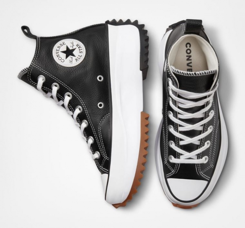 Férfi Converse Run Star Hike Foundational Leather Platform Cipő Fekete | HUNGARY WST8JC