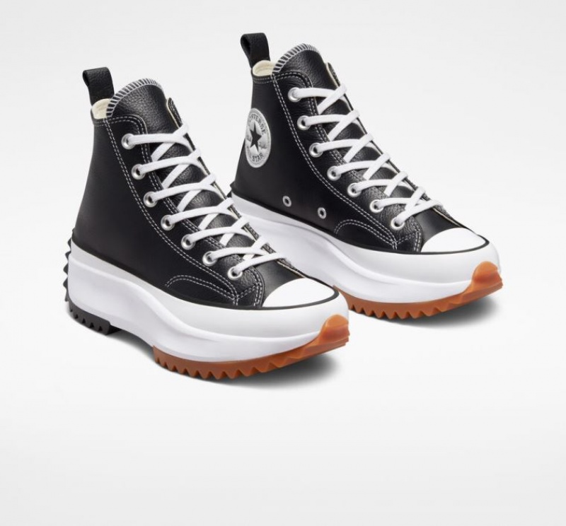 Férfi Converse Run Star Hike Foundational Leather Platform Cipő Fekete | HUNGARY WST8JC