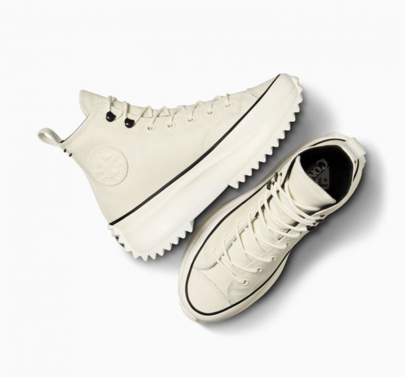 Férfi Converse Run Star Hike Leather Platform Cipő Fehér | HUNGARY WJZ9CQ