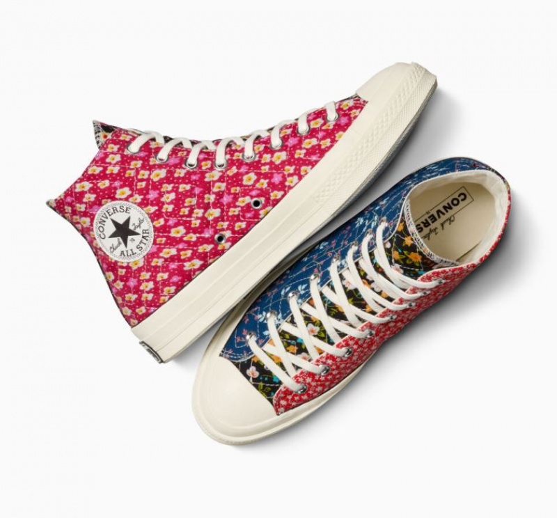 Férfi Converse Upcycled Floral Chuck 70 Magasszárú Tornacipő Piros Kék | HUNGARY GNC0HL