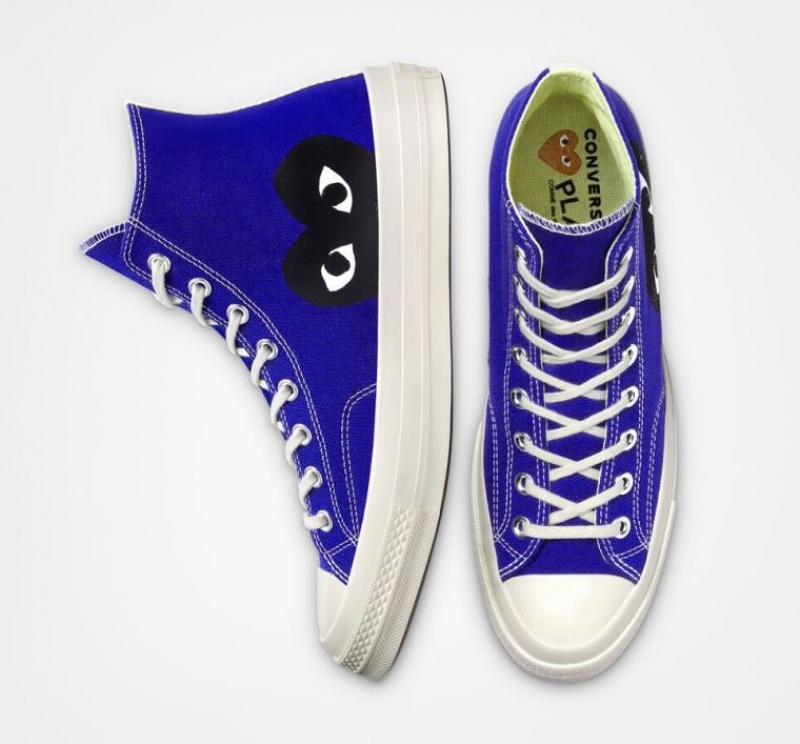 Férfi Converse X Comme Des Garçons Play Chuck 70 Magasszárú Tornacipő Kék | HUNGARY GJC6QI