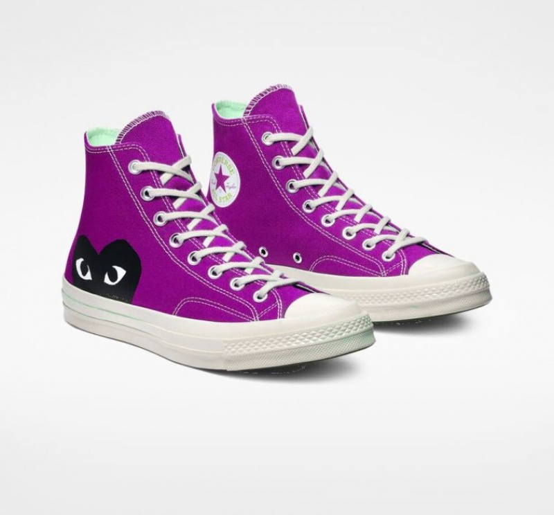 Férfi Converse X Comme Des Garçons Play Chuck 70 Magasszárú Tornacipő Lila | HUNGARY OSC7GK