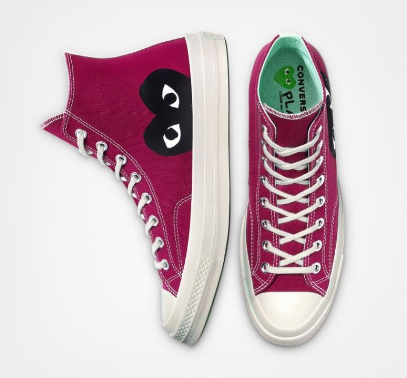 Férfi Converse X Comme Des Garçons Play Chuck 70 Magasszárú Tornacipő Rózsaszín | HUNGARY QIJ9TF