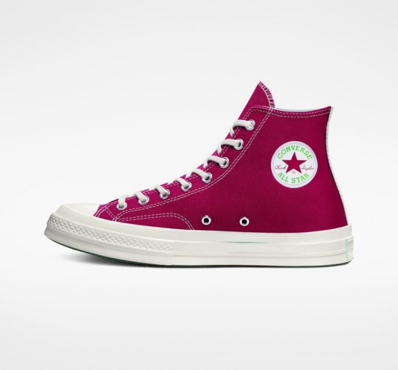 Férfi Converse X Comme Des Garçons Play Chuck 70 Magasszárú Tornacipő Rózsaszín | HUNGARY QIJ9TF