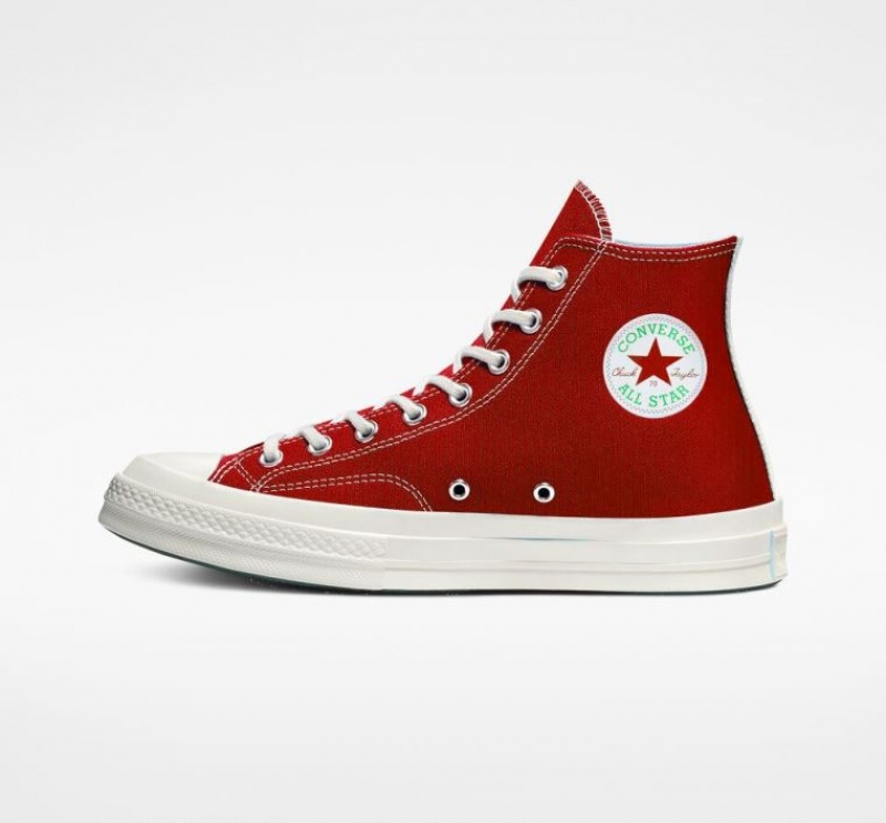 Férfi Converse X Comme Des Garçons Play Chuck 70 Magasszárú Tornacipő Piros | HUNGARY WBJ1LF