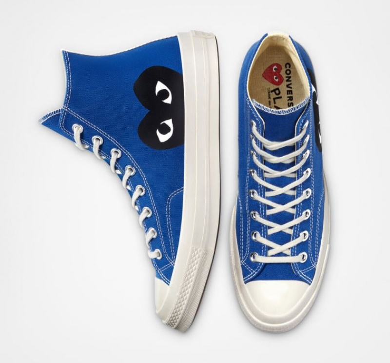 Férfi Converse X Comme Des Garçons Play Chuck 70 Magasszárú Tornacipő Kék | HUNGARY KHQ0XC