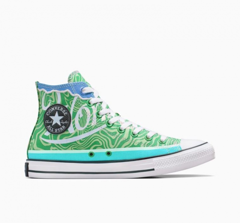 Férfi Converse X Wonka Chuck Taylor All Star Swirl Magasszárú Tornacipő Zöld | HUNGARY ZTM2CN