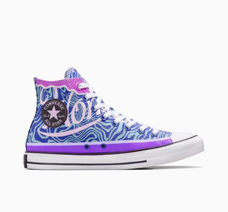 Férfi Converse X Wonka Chuck Taylor All Star Swirl Magasszárú Tornacipő Kék | HUNGARY XHW9IT