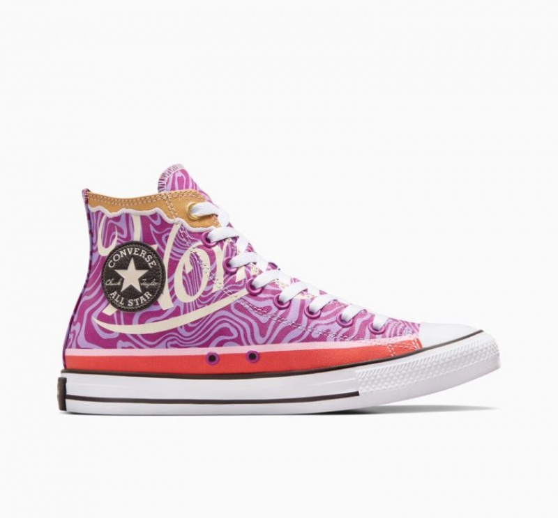 Férfi Converse X Wonka Chuck Taylor All Star Swirl Magasszárú Tornacipő Lila | HUNGARY NQI3VU