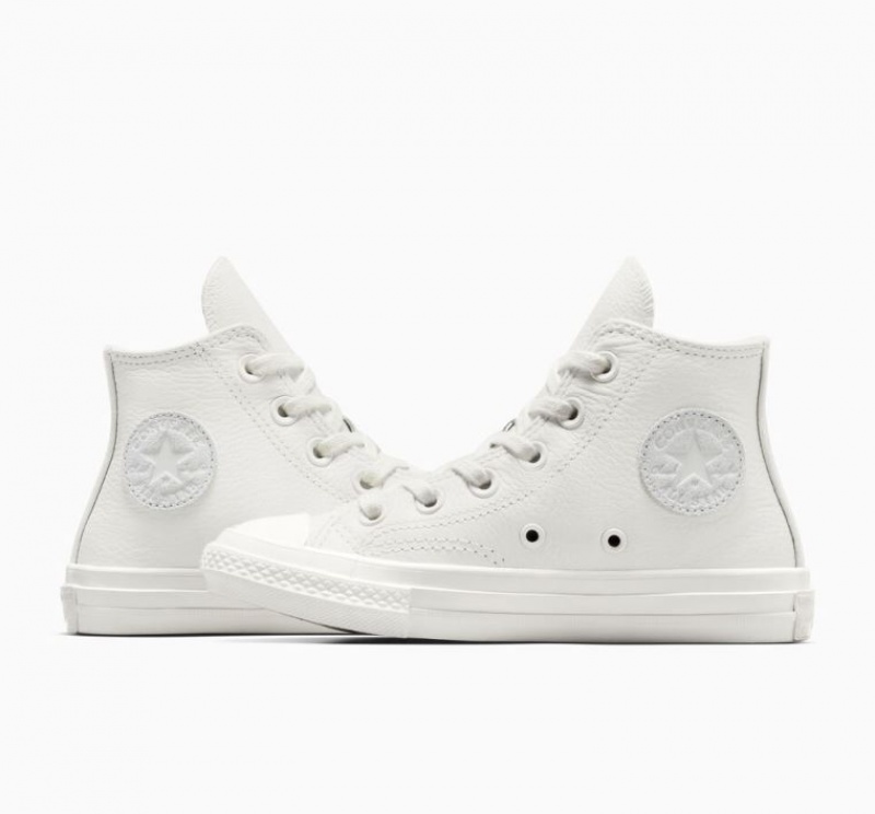 Gyerek Converse Chuck 70 Leather Magasszárú Tornacipő Fehér | HUNGARY YWB7ZJ