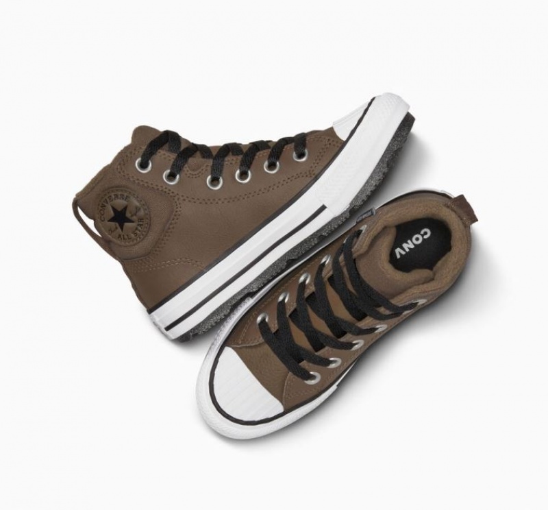 Gyerek Converse Chuck Taylor All Star Berkshire Leather Csizma Barna | HUNGARY DVC7XR