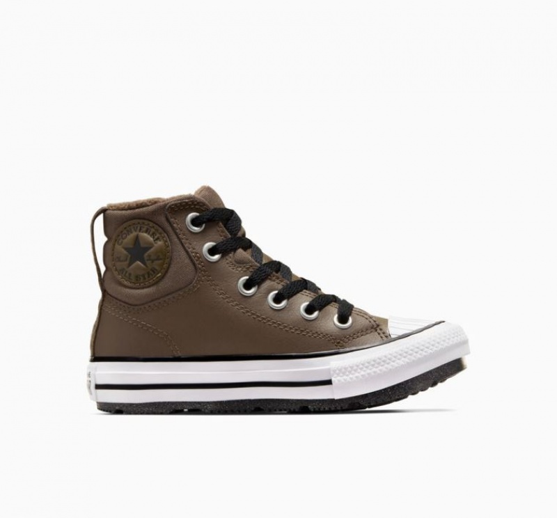 Gyerek Converse Chuck Taylor All Star Berkshire Leather Csizma Barna | HUNGARY DVC7XR