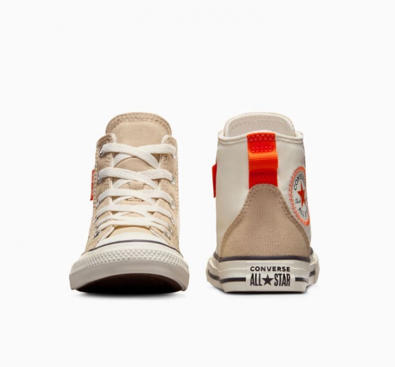 Gyerek Converse Chuck Taylor All Star Canvas Overlay Magasszárú Tornacipő Bézs | HUNGARY ZVC8JK