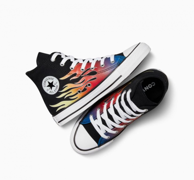 Gyerek Converse Chuck Taylor All Star Cars Magasszárú Tornacipő Fekete Színes | HUNGARY FDQ8CO