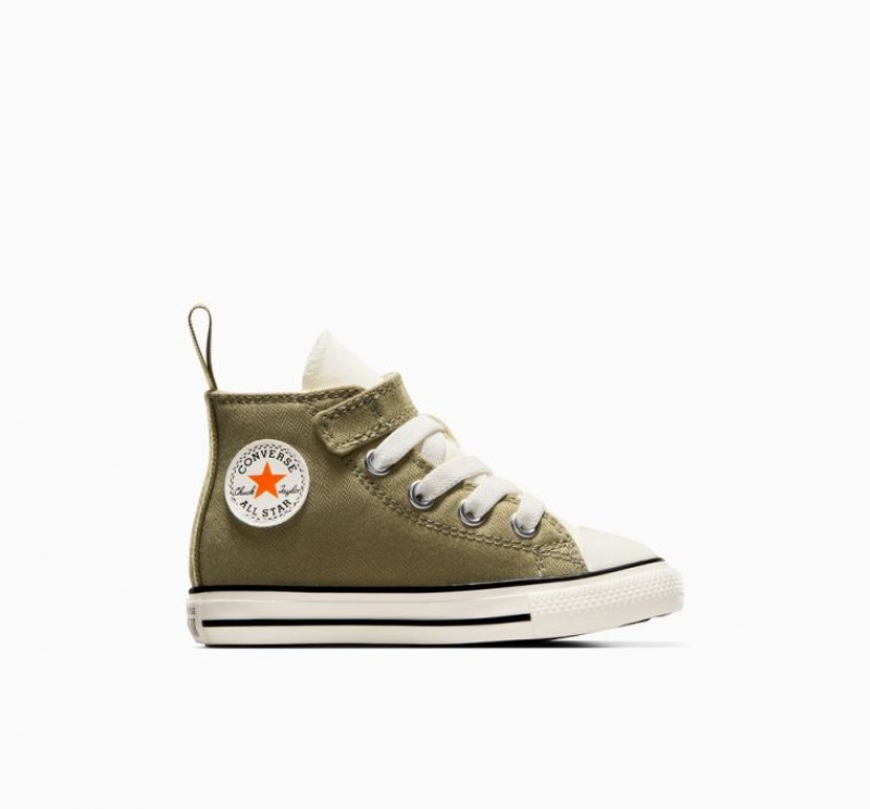 Gyerek Converse Chuck Taylor All Star Easy On Magasszárú Tornacipő Olivazöld | HUNGARY ZRC2KQ