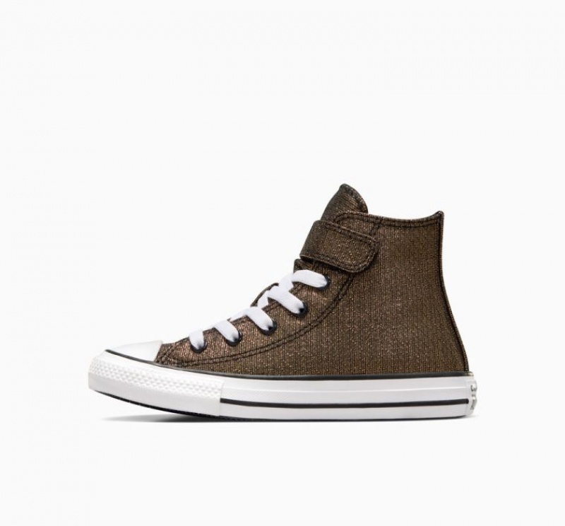 Gyerek Converse Chuck Taylor All Star Easy On Sparkle Magasszárú Tornacipő Arany | HUNGARY SMG2EF