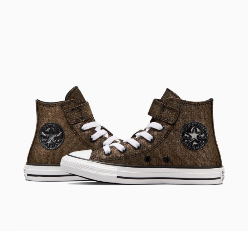 Gyerek Converse Chuck Taylor All Star Easy On Sparkle Magasszárú Tornacipő Arany | HUNGARY SMG2EF