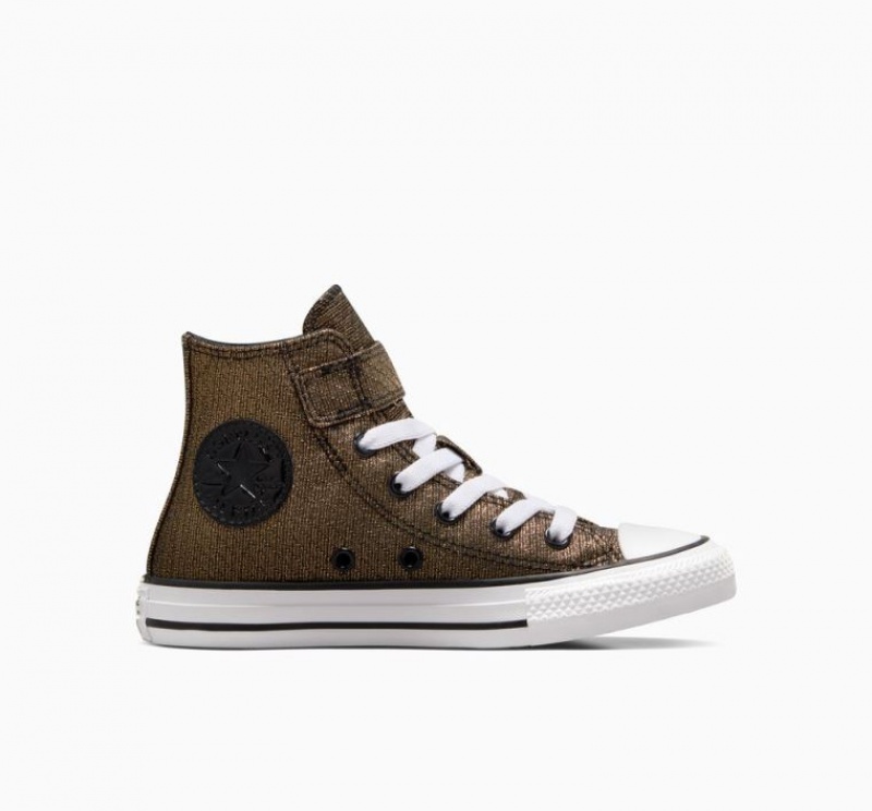 Gyerek Converse Chuck Taylor All Star Easy On Sparkle Magasszárú Tornacipő Arany | HUNGARY SMG2EF